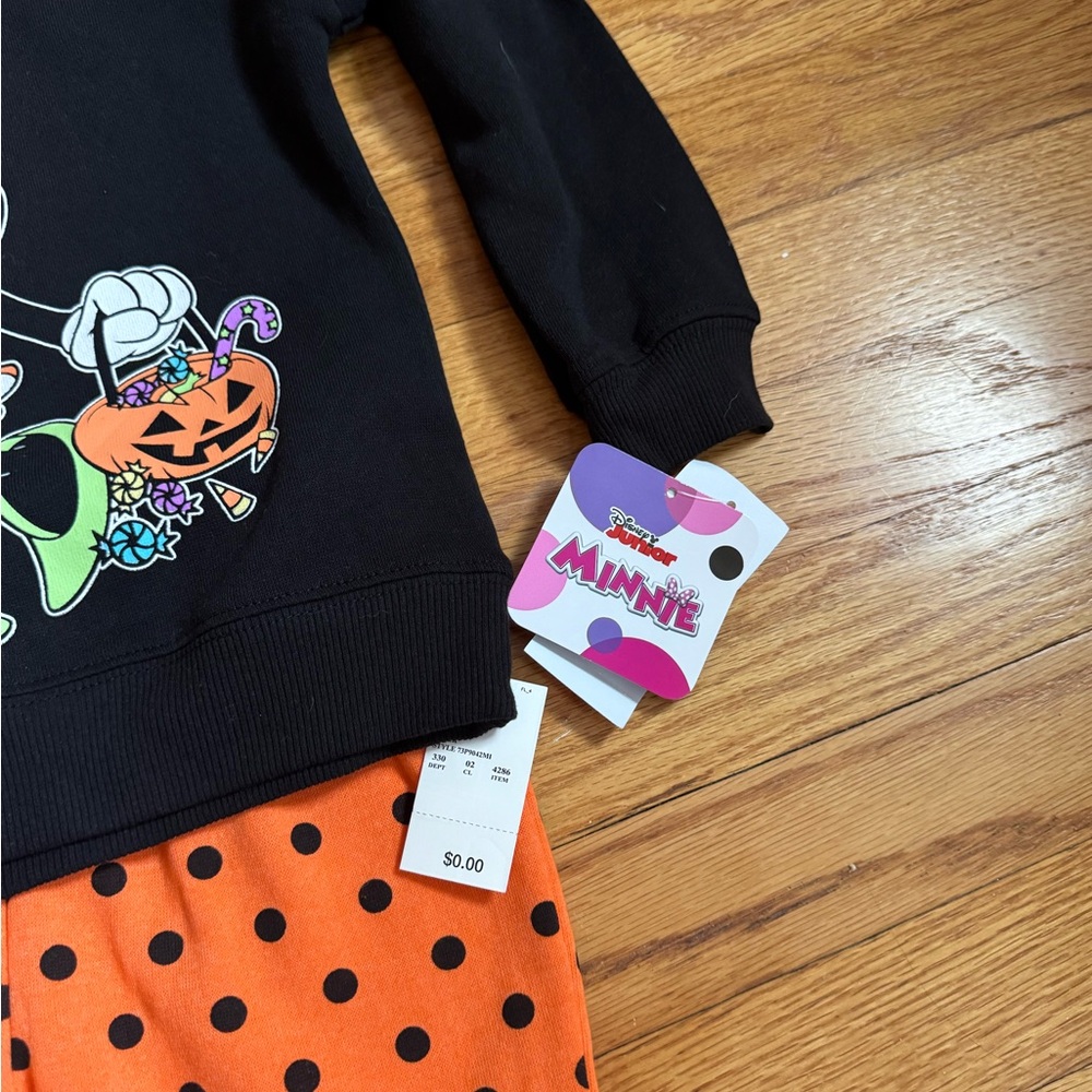 NWT Minnie Mouse Halloween outfit Costume Disney sweatshirt sweatpants 3T - Picture 5 of 5